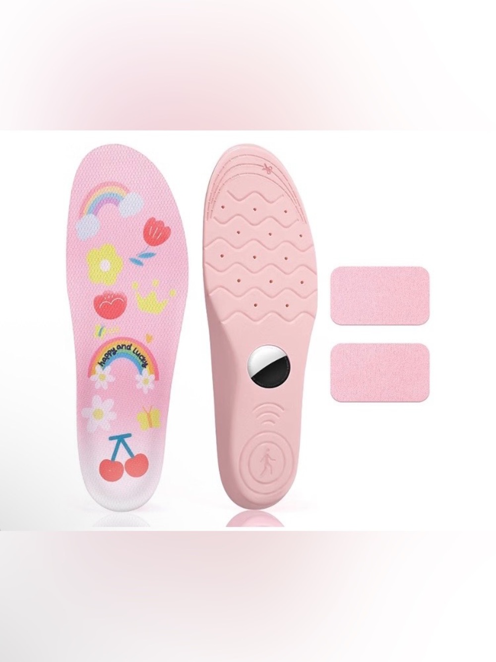 Insoles for Airtag Hidden Holder, Tracker Devise Case for Kids. Size 8.5-10,PINK